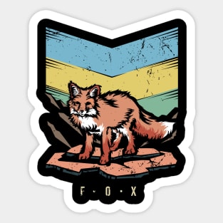 Fox |  Retro design for Fox Animal Lovers Sticker